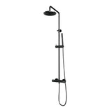 BRAUER Gunmetal Carving opbouw thermostatische regendouche SET 01 met 20 cm douchekop en staaf handdouche en doucheslang gunmetal geborsteld PVD