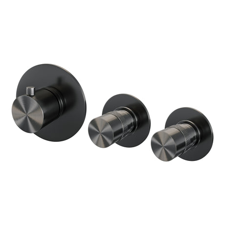 BRAUER Gunmetal Edition inbouwthermostaat en 2 stopkranen met in- en afbouwdelen gunmetal geborsteld PVD