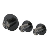 BRAUER Gunmetal Carving inbouwthermostaat en 2 stopkranen met in- en afbouwdelen gunmetal geborsteld PVD