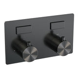BRAUER Gunmetal Edition 2-weg inbouwthermostaat met drukknoppen met in- en afbouwdelen gunmetal geborsteld PVD