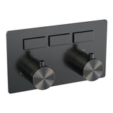 BRAUER Gunmetal Edition 3-weg inbouwthermostaat met drukknoppen met in- en afbouwdelen gunmetal geborsteld PVD