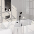 BRAUER Gunmetal Edition thermostatische inbouw badkraan met drukknoppen SET 04 met badvulcombinatie en 3-standen handdouche en doucheslang en wandaansluitbocht gunmetal geborsteld PVD 5-GM-209