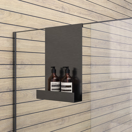 BRAUER Doucherek hangend met glasklem gunmetal geborsteld PVD 5-GM-228