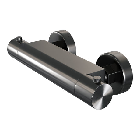 BRAUER Gunmetal Edition opbouw douche thermostaatkraan SET 02 met glijstang en 3-standen handdouche en doucheslang gunmetal geborsteld PVD 5-GM-236