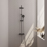 BRAUER Gunmetal Edition opbouw thermostatische regendouche SET 02 met 20 cm hoofddouche en 3-standen handdouche en doucheslang gunmetal geborsteld PVD 5-GM-240