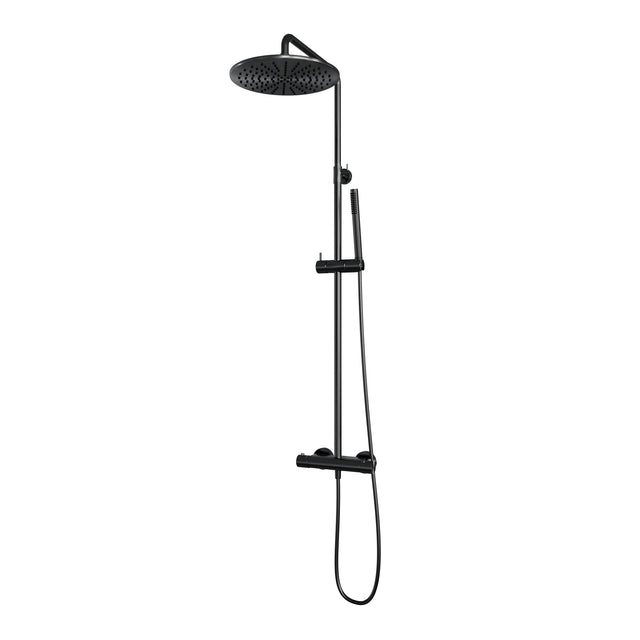 BRAUER Gunmetal Edition opbouw thermostatische regendouche SET 03 met 30 cm hoofddouche en staaf handdouche en doucheslang gunmetal geborsteld PVD 5-GM-241