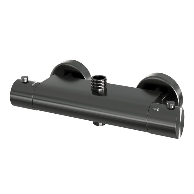 BRAUER Gunmetal Edition opbouw thermostatische regendouche SET 03 met 30 cm hoofddouche en staaf handdouche en doucheslang gunmetal geborsteld PVD 5-GM-241