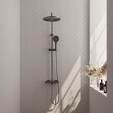 BRAUER Gunmetal Edition opbouw thermostatische regendouche SET 04 met 30 cm hoofddouche en 3-standen handdouche en doucheslang gunmetal geborsteld PVD 5-GM-242