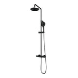 BRAUER Gunmetal Carving opbouw thermostatische regendouche SET 02 met 20 cm hoofddouche en 3-standen handdouche en doucheslang gunmetal geborsteld PVD 5-GM-254