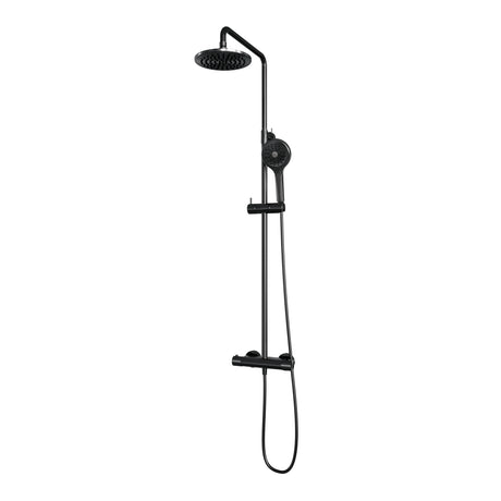 BRAUER Gunmetal Carving opbouw thermostatische regendouche SET 02 met 20 cm hoofddouche en 3-standen handdouche en doucheslang gunmetal geborsteld PVD 5-GM-254