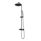 BRAUER Gunmetal Carving opbouw thermostatische regendouche SET 03 met 30 cm hoofddouche en staaf handdouche en doucheslang gunmetal geborsteld PVD 5-GM-255