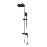 BRAUER Gunmetal Carving opbouw thermostatische regendouche SET 04 met 30 cm hoofddouche en 3-standen handdouche en doucheslang gunmetal geborsteld PVD 5-GM-256