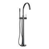 BRAUER Gunmetal Carving vrijstaande badmengkraan SET 01 met staaf handdouche en doucheslang gunmetal geborsteld PVD 5-GM-262