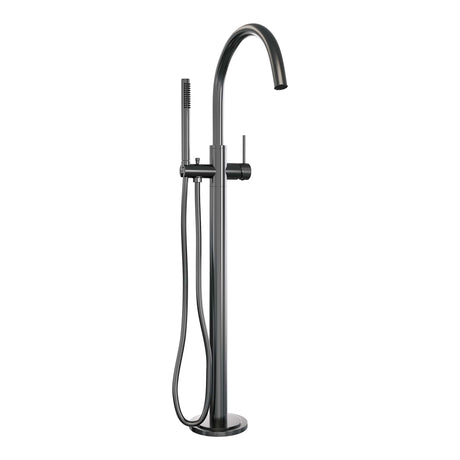 BRAUER Gunmetal Carving vrijstaande badmengkraan SET 01 met staaf handdouche en doucheslang gunmetal geborsteld PVD 5-GM-262