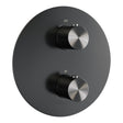 BRAUER Gunmetal Edition 3-weg inbouwthermostaat rond met in- en afbouwdelen gunmetal geborsteld PVD 5-GM-265