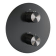 BRAUER Gunmetal Carving 3-weg inbouwthermostaat rond met in- en afbouwdelen gunmetal geborsteld PVD 5-GM-266