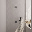 BRAUER Gunmetal Edition thermostatische inbouw regendouche 3-weg rond SET 81 met 20 cm douchekop en gebogen muurarm en 3-standen handdouche en doucheslang en wandaansluitbocht gunmetal geborsteld PVD 5-GM-275