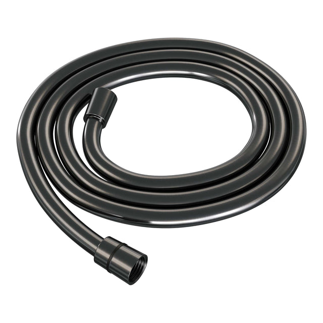 BRAUER Gunmetal Carving thermostatische inbouw regendouche 3-weg rond SET 73 met 20 cm douchekop en rechte muurarm en staaf handdouche en doucheslang en wandaansluitbocht gunmetal geborsteld PVD 5-GM-291