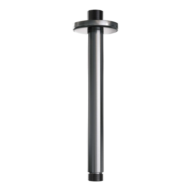 BRAUER Gunmetal Carving thermostatische inbouw regendouche 3-weg rond SET 77 met 20 cm douchekop en plafondarm en staaf handdouche en doucheslang en wandaansluitbocht gunmetal geborsteld PVD 5-GM-295