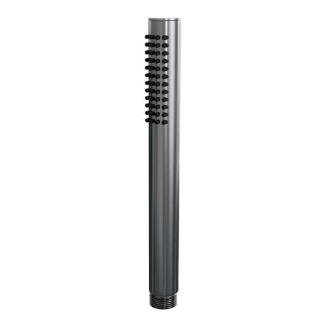 BRAUER Gunmetal Carving thermostatische inbouw regendouche 3-weg rond SET 77 met 20 cm douchekop en plafondarm en staaf handdouche en doucheslang en wandaansluitbocht gunmetal geborsteld PVD 5-GM-295