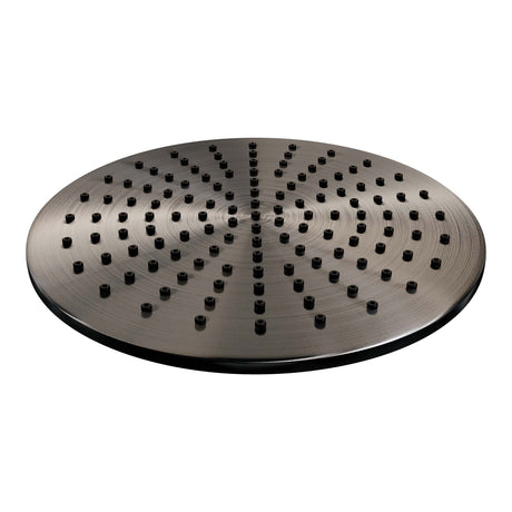 BRAUER Gunmetal Carving thermostatische inbouw regendouche 3-weg rond SET 84 met 30 cm douchekop en plafondarm en 3-standen handdouche en doucheslang en wandaansluitbocht gunmetal geborsteld PVD 5-GM-302