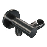 BRAUER Gunmetal Carving thermostatische inbouw regendouche 3-weg rond SET 84 met 30 cm douchekop en plafondarm en 3-standen handdouche en doucheslang en wandaansluitbocht gunmetal geborsteld PVD 5-GM-302