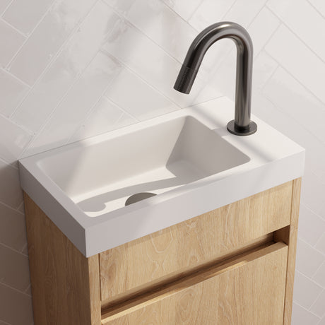 BRAUER Gunmetal Carving opbouw fonteinkraan met gebogen uitloop gunmetal geborsteld PVD 5-GM-321