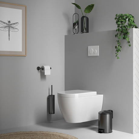BRAUER Toiletborstelset hangend gunmetal geborsteld PVD 5-GM-322