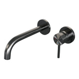 BRAUER Stripe inbouw wastafelmengkraan met gebogen uitloop en rozetten model A1 gunmetal geborsteld PVD 5-GM-328