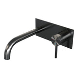 BRAUER Stripe inbouw wastafelmengkraan met gebogen uitloop en afdekplaat model A1 gunmetal geborsteld PVD 5-GM-329