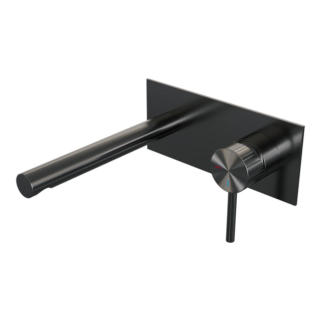 BRAUER Stripe inbouw wastafelmengkraan met rechte uitloop en afdekplaat model A1 gunmetal geborsteld PVD 5-GM-330