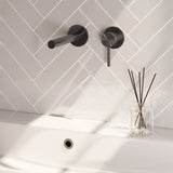 BRAUER Stripe inbouw wastafelmengkraan met rechte uitloop en rozetten model A1 gunmetal geborsteld PVD 5-GM-331
