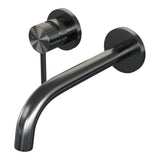 BRAUER Stripe inbouw wastafelmengkraan met gebogen uitloop en rozetten model A2 gunmetal geborsteld PVD 5-GM-332
