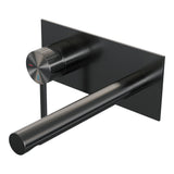 BRAUER Stripe inbouw wastafelmengkraan met rechte uitloop en afdekplaat model A2 gunmetal geborsteld PVD 5-GM-334