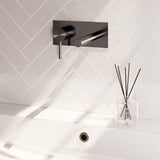 BRAUER Stripe inbouw wastafelmengkraan met rechte uitloop en afdekplaat model A2 gunmetal geborsteld PVD 5-GM-334