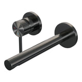 BRAUER Stripe inbouw wastafelmengkraan met rechte uitloop en rozetten model A2 gunmetal geborsteld PVD 5-GM-335