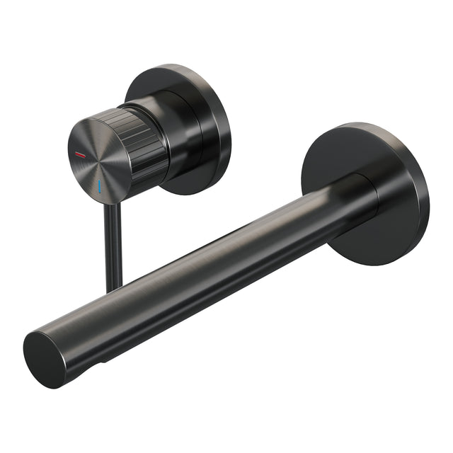 BRAUER Stripe inbouw wastafelmengkraan met rechte uitloop en rozetten model A2 gunmetal geborsteld PVD 5-GM-335