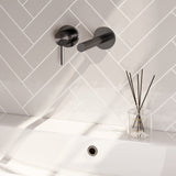 BRAUER Stripe inbouw wastafelmengkraan met rechte uitloop en rozetten model A2 gunmetal geborsteld PVD 5-GM-335