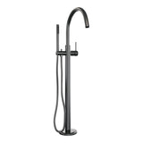 BRAUER Stripe vrijstaande badmengkraan SET 01 met staaf handdouche en doucheslang gunmetal geborsteld PVD 5-GM-337