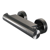 BRAUER Stripe opbouw douche thermostaatkraan SET 01 met glijstang en staaf handdouche en doucheslang gunmetal geborsteld PVD 5-GM-345