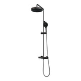BRAUER Stripe opbouw thermostatische regendouche SET 02 met 25 cm hoofddouche en 3-standen handdouche en doucheslang gunmetal geborsteld PVD 5-GM-349