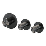 BRAUER Stripe inbouwthermostaat en 2 stopkranen met in- en afbouwdelen gunmetal geborsteld PVD 5-GM-350