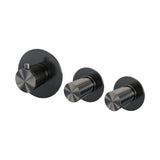 BRAUER Stripe thermostatische inbouw badkraan SET 02 met badvulcombinatie en 3-standen handdouche en doucheslang en wandaansluitbocht gunmetal geborsteld PVD 5-GM-360