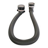 BRAUER Stripe thermostatische inbouw badkraan SET 02 met badvulcombinatie en 3-standen handdouche en doucheslang en wandaansluitbocht gunmetal geborsteld PVD 5-GM-360