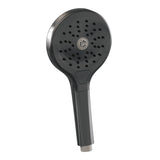 BRAUER Stripe thermostatische inbouw regendouche SET 05 met 25 cm douchekop en gebogen muurarm en 3-standen handdouche en doucheslang en wandaansluitbocht gunmetal geborsteld PVD 5-GM-373