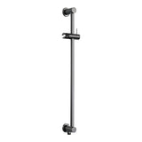 BRAUER Stripe thermostatische inbouw regendouche SET 08 met 25 cm douchekop en gebogen muurarm en staaf handdouche en doucheslang en geïntegreerde glijstang gunmetal geborsteld PVD 5-GM-379