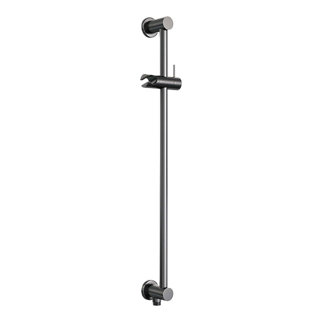 BRAUER Stripe thermostatische inbouw regendouche 3-weg rechthoekig SET 20 met 25 cm douchekop en gebogen muurarm en staaf handdouche en doucheslang en geïntegreerde glijstang gunmetal geborsteld PVD 5-GM-403