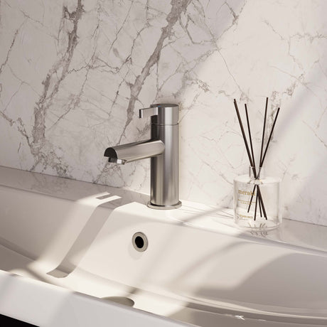BRAUER Brushed Edition lage opbouw wastafelmengkraan model E RVS geborsteld PVD