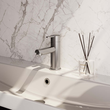 BRAUER Brushed Edition lage opbouw wastafelmengkraan model D RVS geborsteld PVD