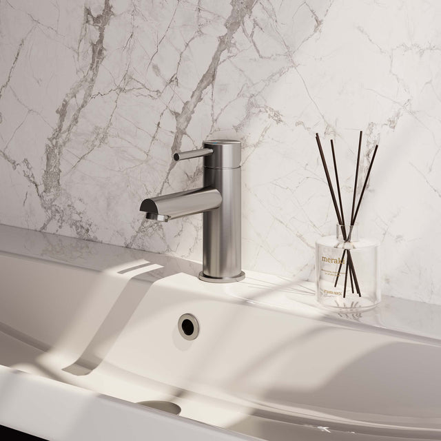 BRAUER Brushed Edition lage opbouw wastafelmengkraan model E RVS geborsteld PVD